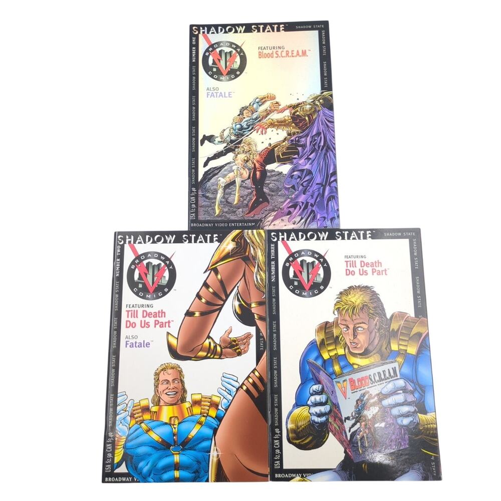 Shadow State Comic Book Lot Issues 1-3 Complete Run Broadway Comics 1995 1996